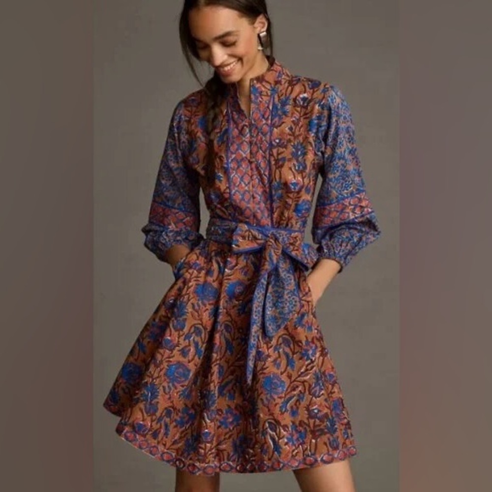 Sure Sartor shorty flounce floral cotton dress, new without tags, size l (10-12)
